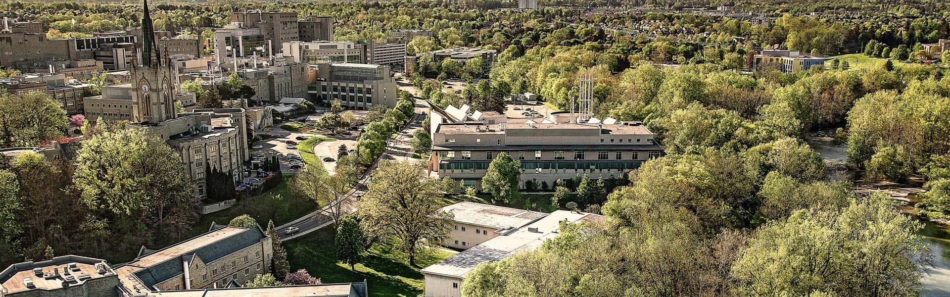 Aerial view of Western's green campus