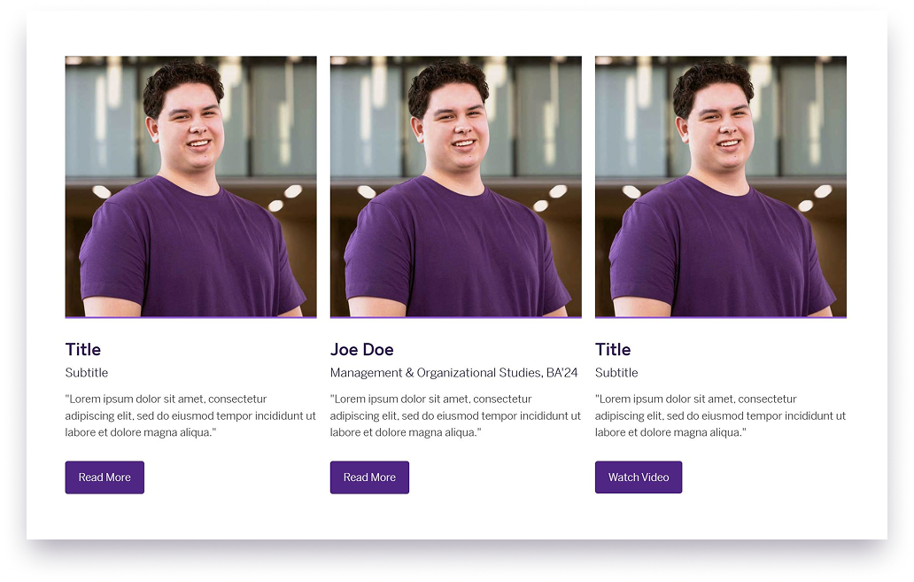 Example image of the testimonial block component