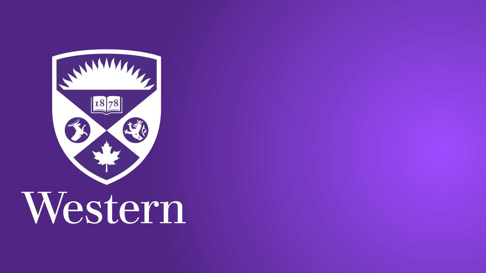 Western crest on left side against a purple background