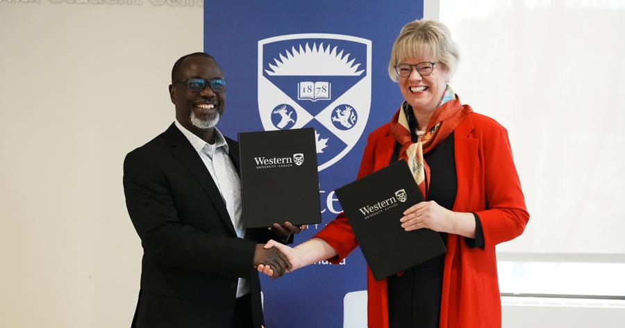 image of students and staff at Western