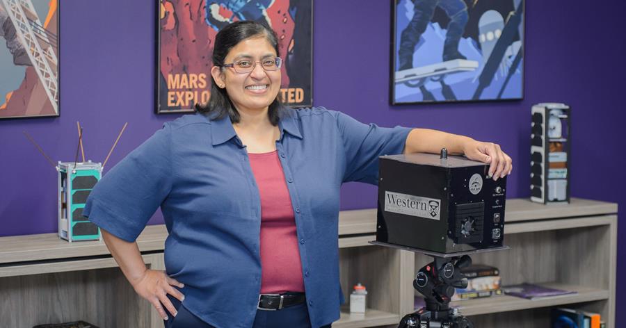 image of students and staff at Western